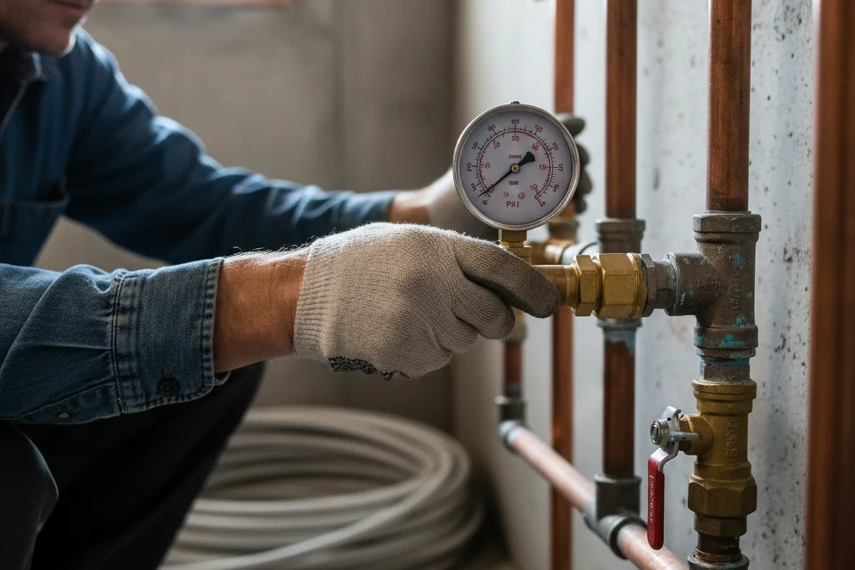 Pressure testing a repaired line during Water Line Repair in Rock Springs